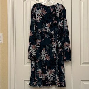City Chic Navy Floral Long Sleeve Dress